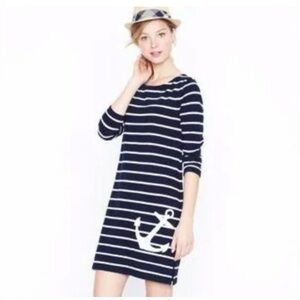 J. Crew Maritime Navy White Stripe Anchor Dress
